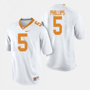 #5 For Men Kyle Phillips College Jersey Vols White Football