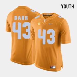 #43 Kids Football UT Volunteer Orange Matt Darr College Jersey