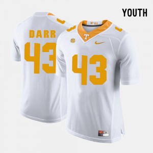 Youth(Kids) UT VOLS Matt Darr College Jersey Football #43 White