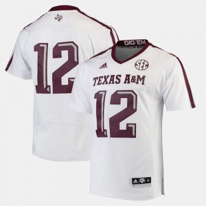 Texas A&M Aggies #12 For Men's College Jersey White 2017 Special Games