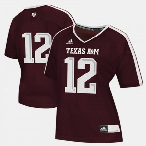 Maroon College Jersey Texas A&M For Women's Football #12