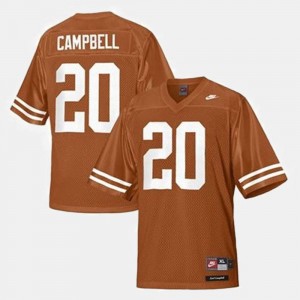 Football Kids #20 Orange Earl Campbell College Jersey UT