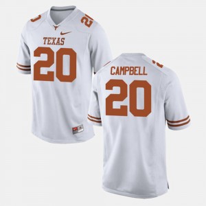 For Men's Football Longhorns #20 Earl Campbell College Jersey White