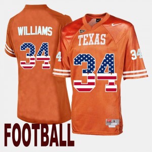 Men Ricky Williams College Jersey Texas Longhorns #34 Throwback Orange