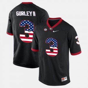 Todd Gurley II College Jersey US Flag Fashion UGA Black #3 For Men
