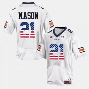 For Men's #21 Tre Mason College Jersey US Flag Fashion White Tigers