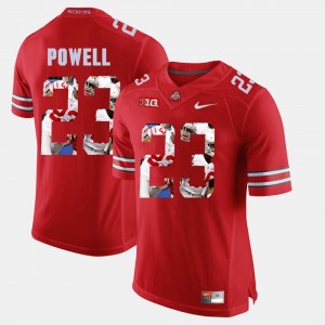 #23 Scarlet Tyvis Powell College Jersey OSU Pictorial Fashion Mens