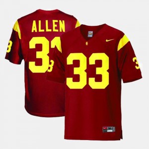 Red For Kids #33 Marcus Allen College Jersey Football Trojans