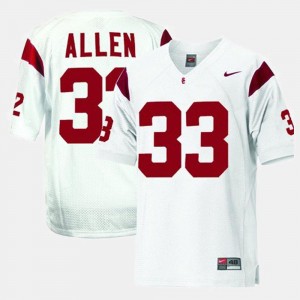 For Kids White Football #33 Marcus Allen College Jersey Trojans