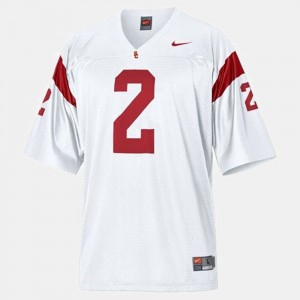 Youth #2 White USC Robert Woods College Jersey Football
