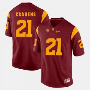 Mens #21 USC Su'a Cravens College Jersey Pac-12 Game Red