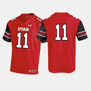 Football #11 Men's Red College Jersey Utes