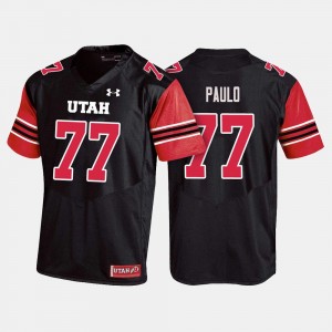 Black Darrin Paulo College Jersey For Men #77 Utah Utes Football