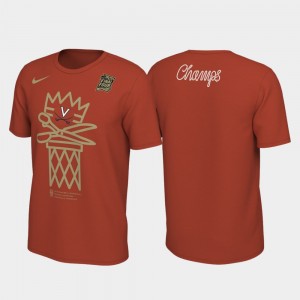 College T-Shirt For Men's 2019 Men's Basketball Champions Virginia Orange 2019 NCAA Basketball National Champions Celebration Cut the Nets