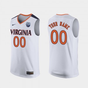#00 White College Custom Jersey Virginia Men's 2019 Men's Basketball Champions