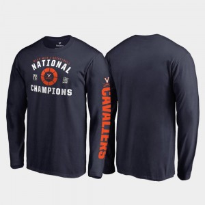 Men's 2019 NCAA Basketball National Champions Dribble Long Sleeve Virginia Cavaliers 2019 Men's Basketball Champions College T-Shirt Navy