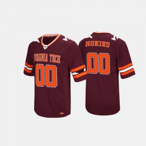 For Men's Virginia Tech #0 Maroon College Jersey Hail Mary II