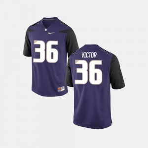 Purple Football Washington Huskies #36 Azeem Victor College Jersey For Men
