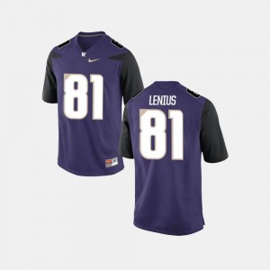 Washington #81 Purple For Men Football Brayden Lenius College Jersey