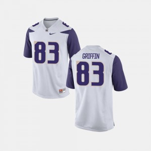 #83 For Men's White Washington Huskies Connor Griffin College Jersey Football