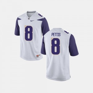 Football #8 Dante Pettis College Jersey For Men's University of Washington White