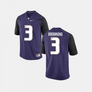Mens Football #3 Jake Browning College Jersey Washington Purple