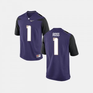 Purple For Men Football #1 John Ross III College Jersey Washington