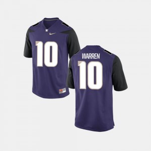 For Men Purple #10 Jusstis Warren College Jersey Football UW Huskies