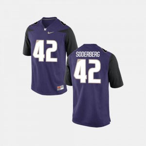 For Men's UW Huskies Football Purple #42 Van Soderberg College Jersey