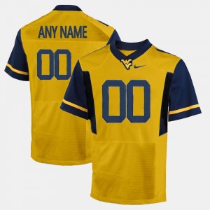 College Custom Jersey Limited Football #00 WV For Men Gold