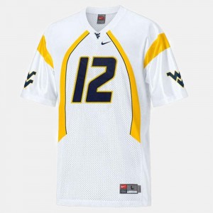 Football Geno Smith College Jersey White #12 For Men's WVU