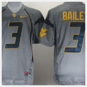 Gray West Virginia #3 Football Stedman Bailey College Jersey Youth(Kids)