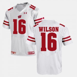 University of Wisconsin Alumni Football Game Men's Russell Wilson College Jersey White #16