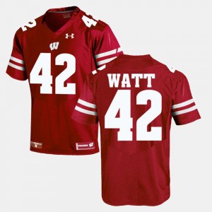 Alumni Football Game Men's Red #42 Wisconsin Badger T.J Watt College Jersey