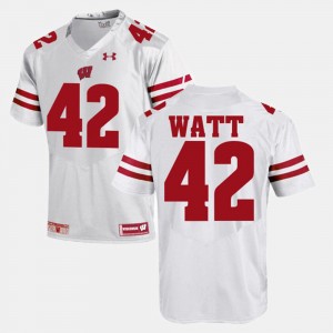 Alumni Football Game T.J Watt College Jersey White #42 Men Wisconsin Badgers