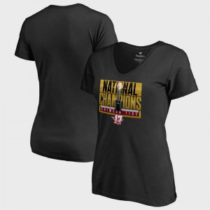 Bama Black College T-Shirt Ladies Football Playoff 2017 National Champions V-Neck Pass Bowl Game