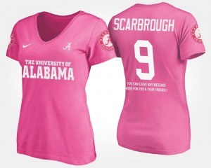 With Message Pink #9 Bama Bo Scarbrough College T-Shirt Women's