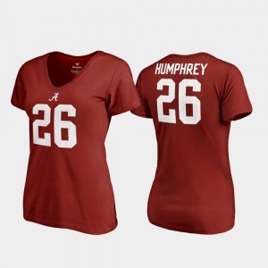Bama For Women #26 Crimson Marlon Humphrey College T-Shirt Legends V-Neck