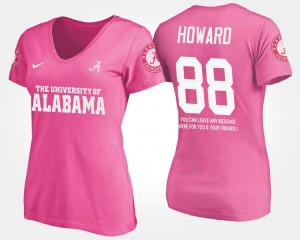 #88 With Message Bama O.J. Howard College T-Shirt Womens Pink