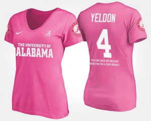 Bama Pink T.J. Yeldon College T-Shirt With Message #4 Women