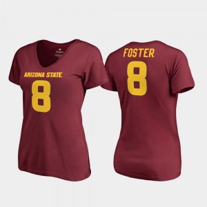 #8 Legends D.J. Foster College T-Shirt V-Neck Ladies Maroon ASU