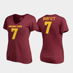 For Women's Vontaze Burfict College T-Shirt Maroon Arizona State University Legends V-Neck #7