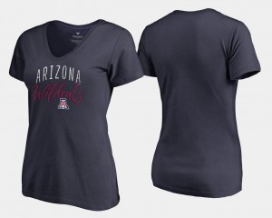 College T-Shirt For Women's Arizona Navy Graceful V-Neck