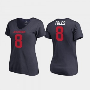 Womens Arizona Wildcats Nick Foles College T-Shirt #8 Legends Navy V-Neck