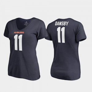 Ladies V-Neck Navy Legends AU #11 Karlos Dansby College T-Shirt