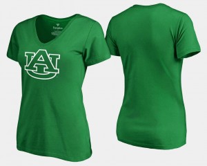Women College T-Shirt AU St. Patrick's Day Kelly Green White Logo