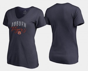 Graceful College T-Shirt Womens V-Neck Navy Auburn University