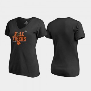 Womens Roll Tigers V-Neck 2018 National Champions College T-Shirt Black Clemson