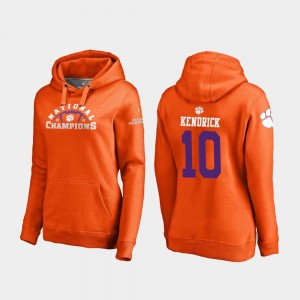For Women's Football Playoff Pylon Derion Kendrick College Hoodie #10 CFP Champs Orange 2018 National Champions