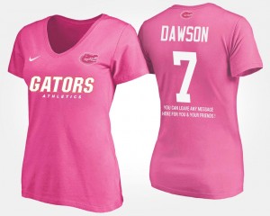 Duke Dawson College T-Shirt #7 For Women's With Message Pink Florida